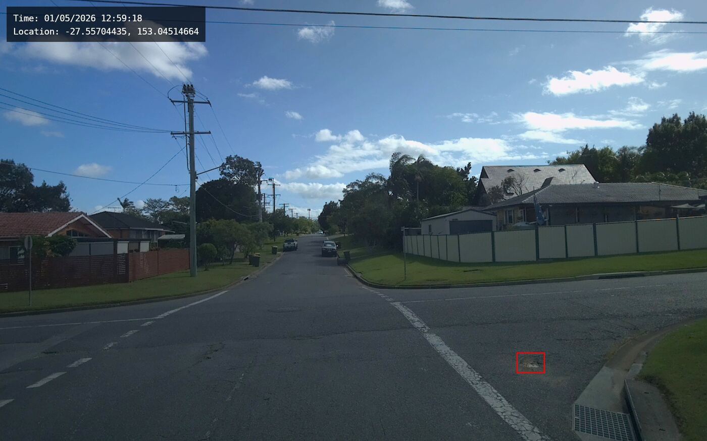 AI detection example: Pothole
